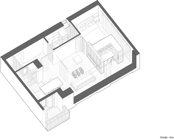 子做隔墙秒变灵活实用大空间凯时尊龙最新网站全屋用帘(图4)